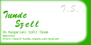 tunde szell business card